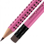 Μολύβι Faber Castell Grip με γόμα Pink ΗΒ 277111
