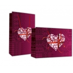 Next χάρτ. τσάντα Υ13x10x5 Ροζ Καρδιά με κορδέλα