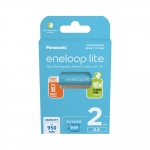 Panasonic Eneloop Lite Επαναφορτιζόμενες Μπαταρίες AA Ni-MH 950mAh 1.2V 2τμχ (8212723)
