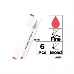 Μαρκαδόροι Οινοπνεύματος Artix Διπλοί Creative Markers 12 Coral Red