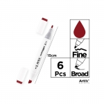 Μαρκαδόροι Οινοπνεύματος Artix Διπλοί Creative Markers 2 Old Red