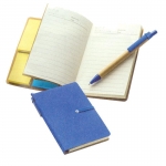 Θήκη με σημειωματάριο, χαρτάκια σημειώσεων και στυλό μπλε 15x10x2εκ.
