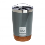 Ecolife COFFEE THERMOS Light Grey 370ml - με διάφανο καπάκι