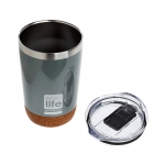 Ecolife COFFEE THERMOS Light Grey 370ml - με διάφανο καπάκι