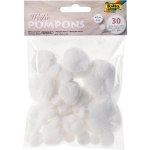 ΠΟΜ-ΠΟΜ POM-POM FOLIA ΛΕΥΚΑ ΑΣΟΡΤΙ 30τεμ. (Φ 1-5cm)