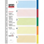 Typotrust Διαχωριστικά P.P. A4 - 5 θέσεων χρωματιστά