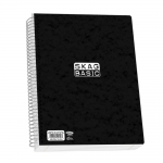Skag Τετράδιo Σπιράλ Basic Ριγέ 17χ25 4 Θεμάτων Μαύρο 80γρ Ν 9205