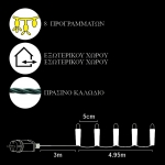 100 LED ΧΡΩΜATΙΣΤΑ ΕΞΩΤΕΡΙΚΑ ΜΕ ΠΡΟΓΡΑΜΜΑ