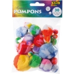 ΠΟΜ-ΠΟΜ POM-POM FOLIA ΠΟΛΥΧΡΩΜΟ ΑΣΟΡΤΙ 30τεμ. (Φ 1-5cm)