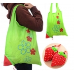 Επαναχρησιμοποιούμενες οικολογικές τσάντες για ψώνια - πουγκί φράουλα 34x34 εκ