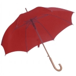 Ομπρέλα αυτόματη κόκκινη ξύλινη λαβή O105εκ.