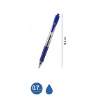 Στυλό Gel Pen MP 0.7mm με Κουμπί & Grip  μπλε