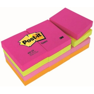 POST IT ΧΑΡΤΑΚΙΑ 3Μ 653 TF ΝΕΟΝ ΧΡΩΜ.51x38(100φ)