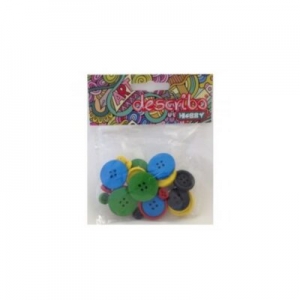 Κουμπιά Describo Ξύλινα Χρωματιστά Φ10,18,23mm (30 τεμ)