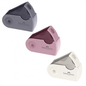 Ξύστρα Faber Castell Sleeve mini Μονή ροζέ- γκρι- coconut