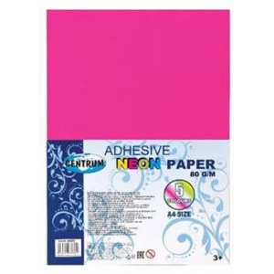 Αυτοκόλλητο Χαρτί σετ 5 χρωμάτων Α4 (ένα τεμ. στο χρώμα)  NEON ADHESIVE Centrum 80gr.