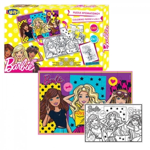 ΠΑΖΛ ΧΡΩΜΑΤΙΣΜΟΥ 2 ΟΨΕΩΝ, 2 σε 1, 24ΤΕΜ BARBIE 41x28cm