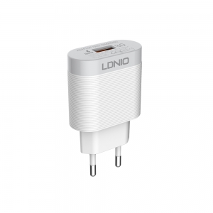 Ldnio Φορτιστής με Θύρα USB-A και Καλώδιο USB-C 18W Quick Charge 3.0 Λευκός (A303QTYPE-C)