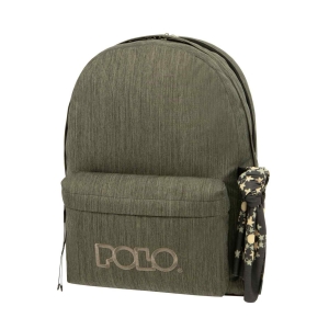 POLO ORIGINAL DOUBLE SCARF ΣΑΚΙΔΙΟ JEAN ΓΚΡΙ -ΛΑΔΙ