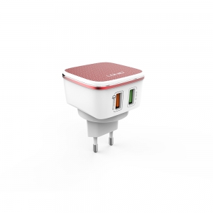 Ldnio Φορτιστής με 2 Θύρες USB-A και Καλώδιο Lightning Quick Charge 3.0 Πορτοκαλί (A2405QLIGHTNING)