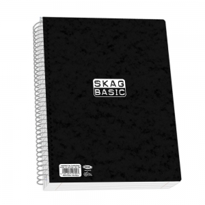 Skag Τετράδιo Σπιράλ Basic Ριγέ 17χ25 4 Θεμάτων Μαύρο 80γρ Ν 9205