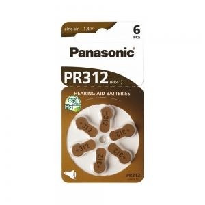 Panasonic PR312 Μπαταρίες Ακουστικών Βαρηκοΐας 1.4V (PR312L/6DC)