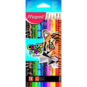 ΞΥΛΟΜΠΟΓΙΕΣ MAPED ΑΓΡΙΑ ΖΩΑ 12 ΧΡΩΜΑΤΩΝ