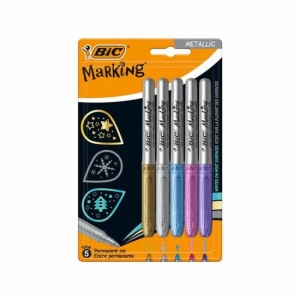 Μαρκαδόρος Bic ανεξίτηλος μεταλλικό sapphire blue τεμάχιο
