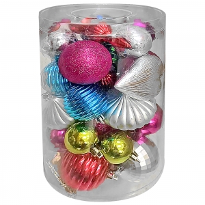 ΜΠΑΛΕΣ XMAS ΜΙΞ ΣΕ ΚΟΥΤΙ ΚΥΛΙΝΔΡΙΚΟ ΠΑΚ=25x Φ16,5cm