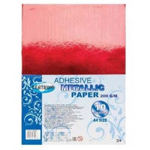 Αυτοκόλλητο μεταλλικό χαρτόνι 200gr Centrum σετ 10 χρωμάτων Α4