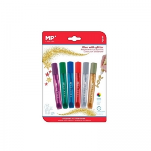 Κόλλα Glitter MP 13gr 6 χρωμάτων (Blister)