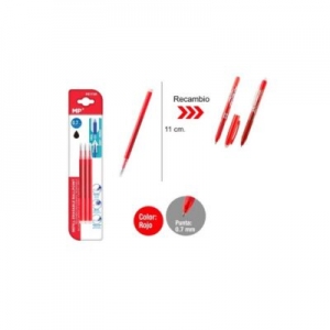 Ανταλλακτικά MP για Ball Pen ERASABLE 0.7mm Κόκκινο Σετ 3 τεμ.